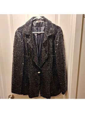 Montgomery Ward Black Sequin Blazer Vintage